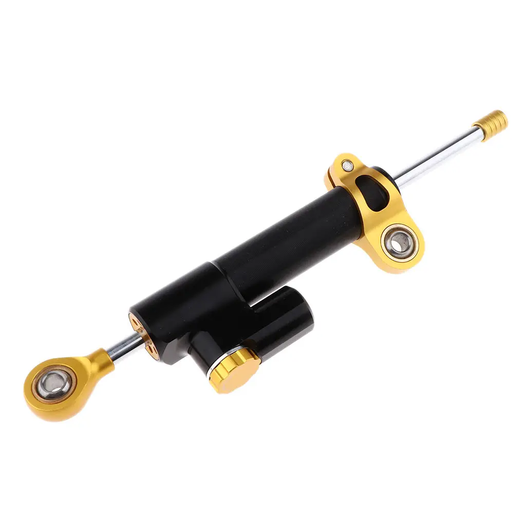

Universal Motorcycle Adjustable Steering Damper Stabilizer - Black