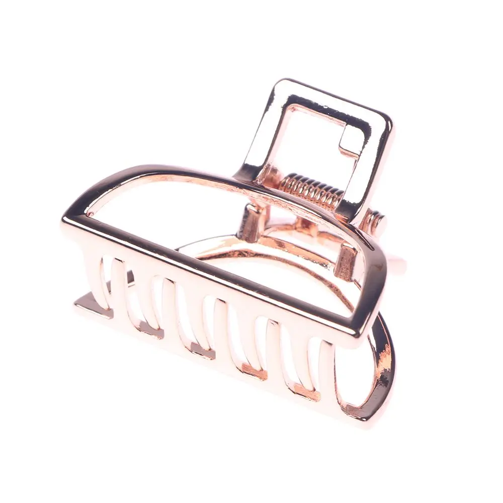 Metal rose gold 1 шт. корейская мода твердые большие Когти для волос элегантные матовые Акриловые зажимы для волос девушки аксессуары для волос для женщин - Цвет: Metal rose gold