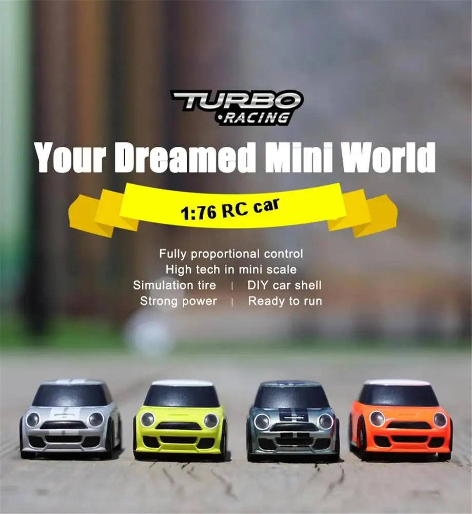 

1:76 Turbo Racing Rc Car Mini Full Proportional Electric Race Rtr Car Kit 2.4ghz Racing Experience Car Kids Toys New Patent Car