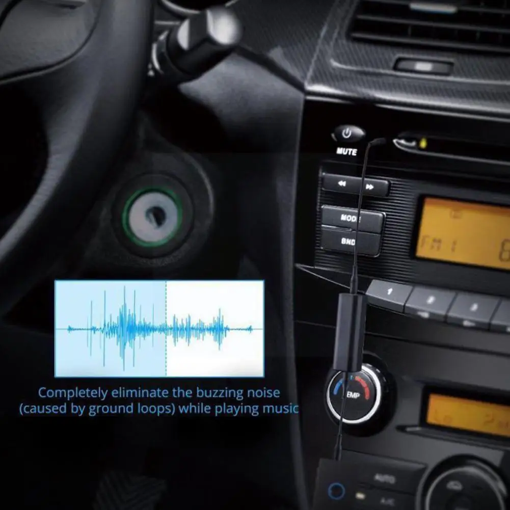 

Audio Cable Clear Sound Filter 3.5mm Plastic Aux Anti-interference Noise Portable Loop Ground Isolator Car Black R6S6