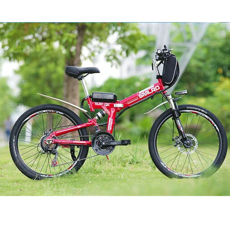 Литиевая батарея складной велосипед MX300 (27 скоростей) 350W Мощный 24 дюйма 48v 15AH литий