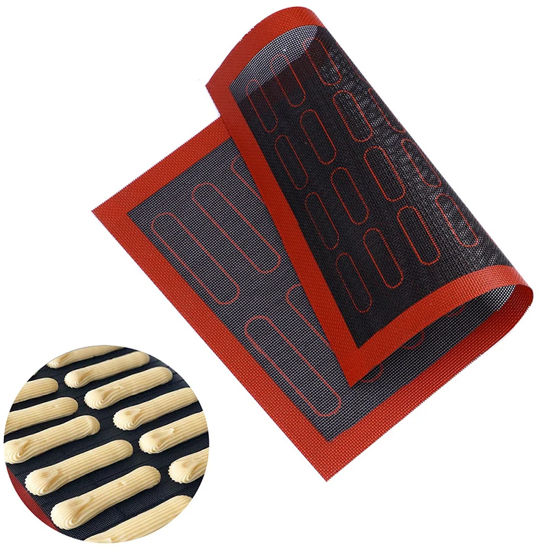 Hot!!Silicone 30x40cm Double Sided Printing Baking Mat Non Stick Pastry Oven Cake Baking Perforated Sheet Liner Pastry Mat