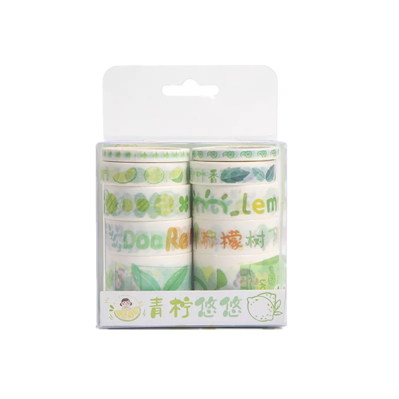 

10 pcs/Pack Creative Lemon Tree Washi tape Set Cute DIY Decoration Sticker Scrapbooking Adhesive Masking Tape stationery gift