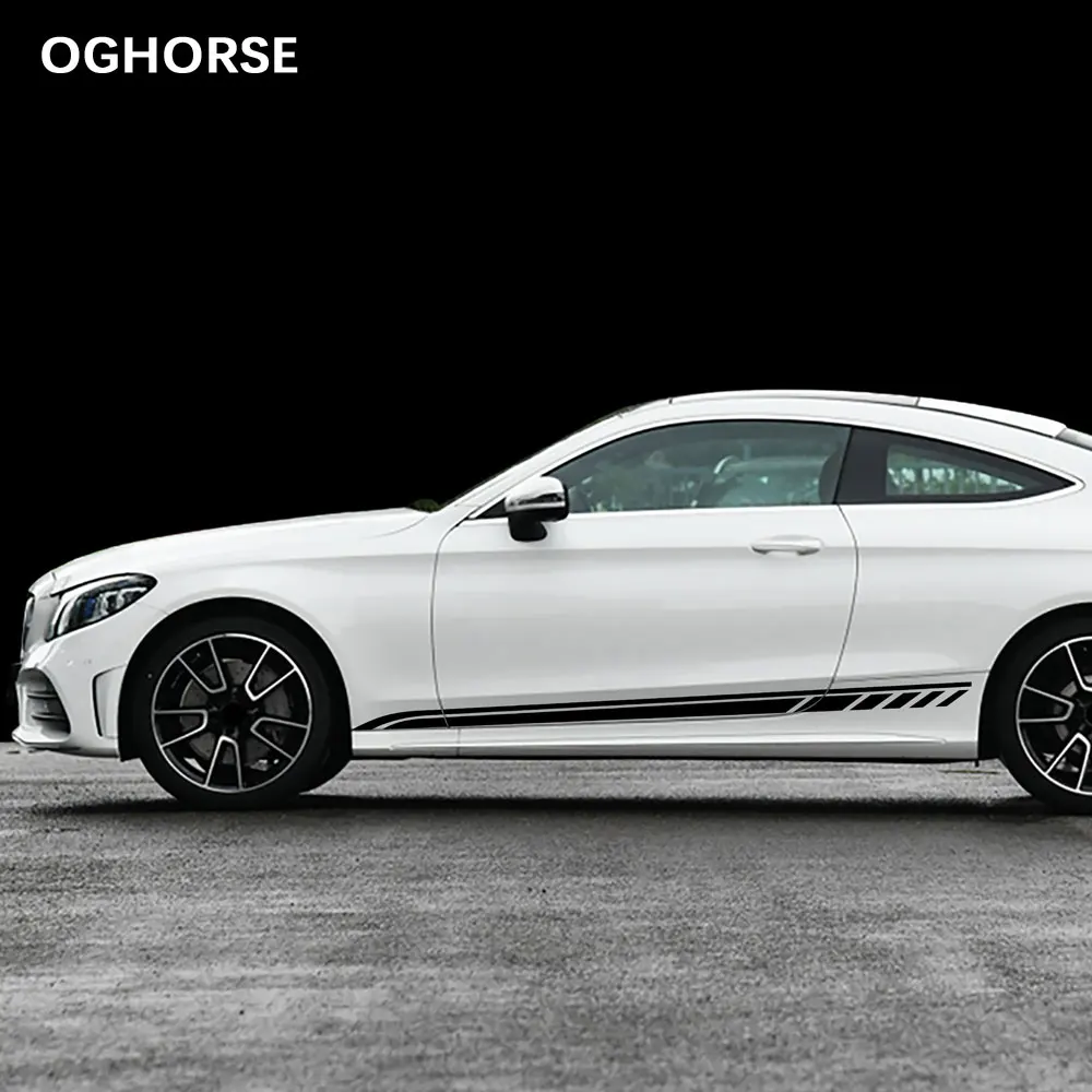 2 шт. наклейка на дверь боковая юбка Наклейка тело для Mercedes Benz C Class Coupe 2019 W205 C180 C200