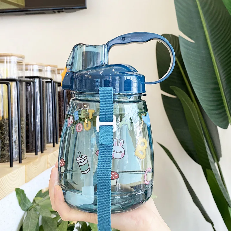 

Straw Cup Female Bottles Trend Portable Portable Plastic Cup Student Outdoor Sports Bottle Cute Water Bottle for Girl Kawaii