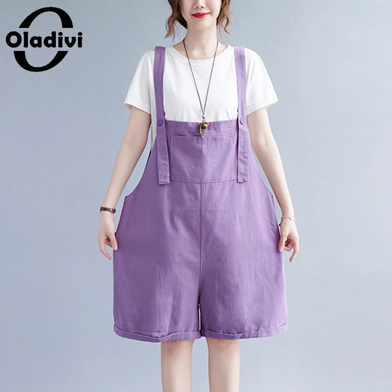

Oladivi Oversized Women Clothes Casual Loose Playsuits Short Jumpsuits Fashion Ladies Overalls 2021 Summer Romper Trousers 90483