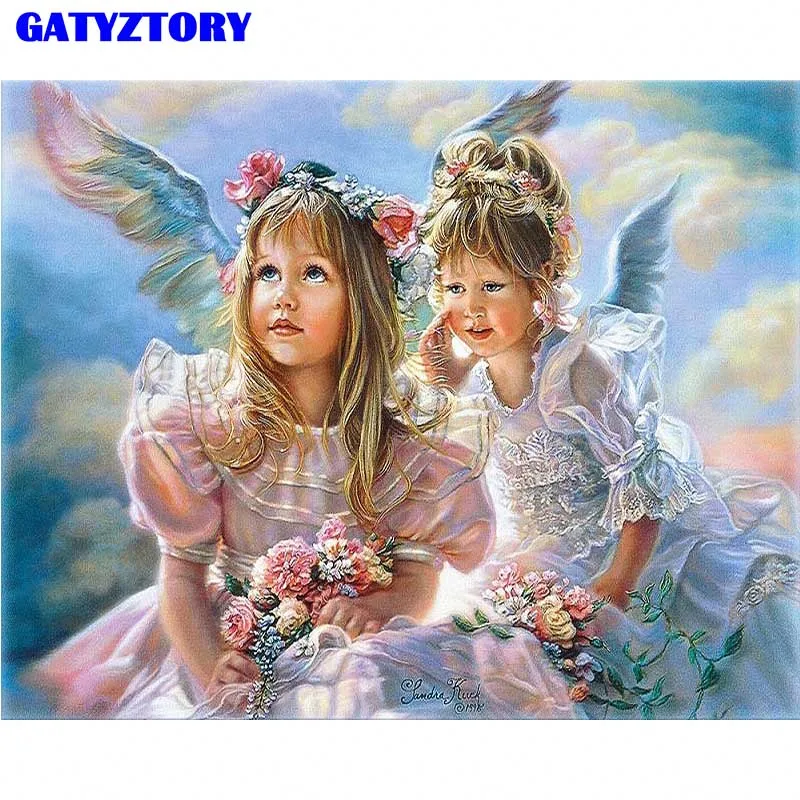 Frameless DIY Painting By Numbers angel oil paint by numbers kits Wedding Decoration Bedroom Decor Canvas Painting oil painting - Цвет: 99192