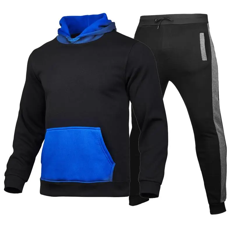

Mens Tracksuit Jogging Suit Side Stripe Hoodies Set Man Fleece Hoodies and pants Male Work Out Clothes Jogger Set Gym Clothing