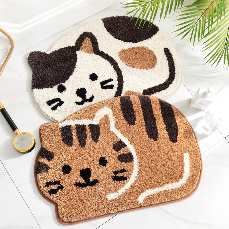 3D Lovely Cat printed Rug NonSlip Antiskid Bathroom Mat Animal Print Toilet Carpet 45*65cm Machine washable |