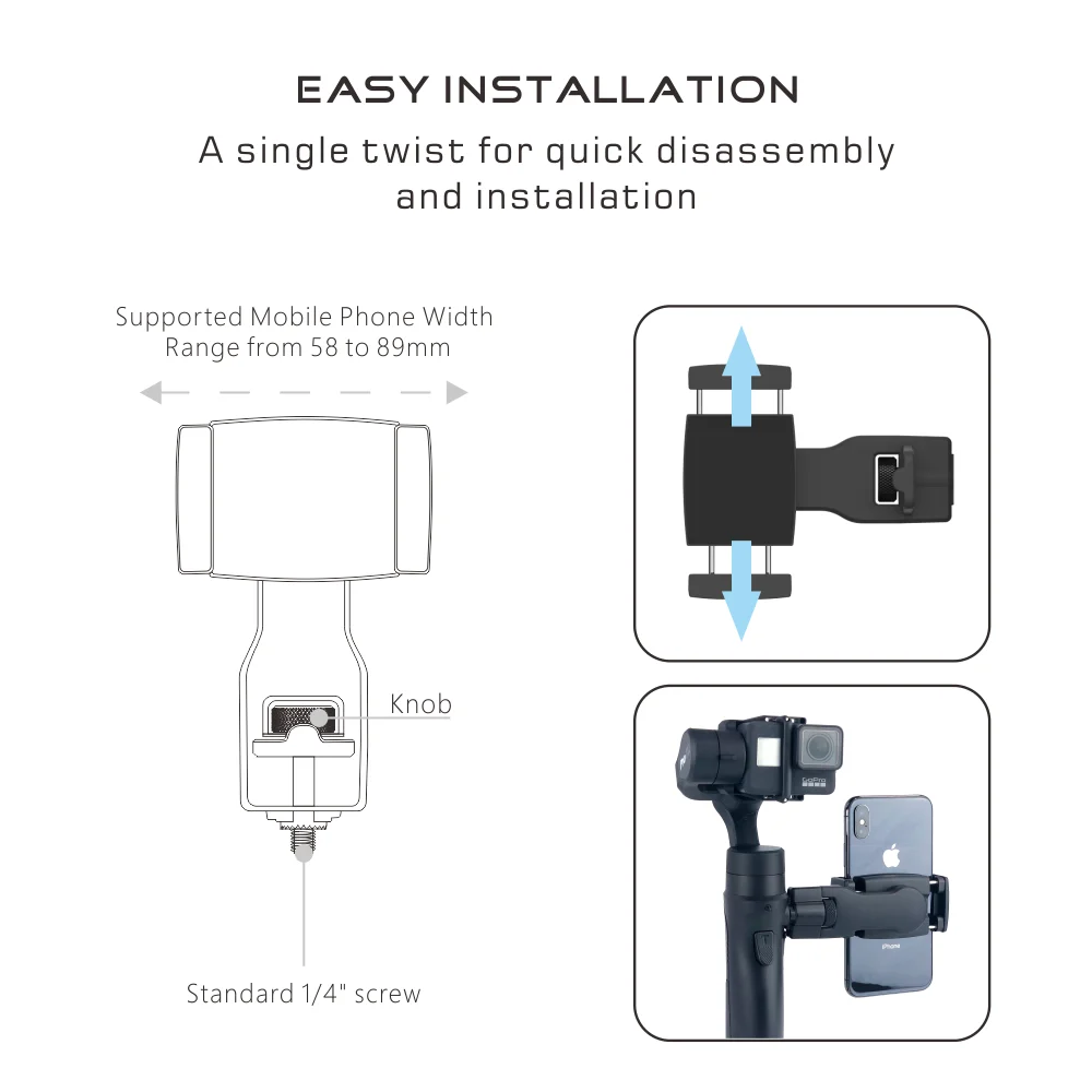 Держатель смартфона со стандартным винтом 1/4 доступен для шарнира мобильного