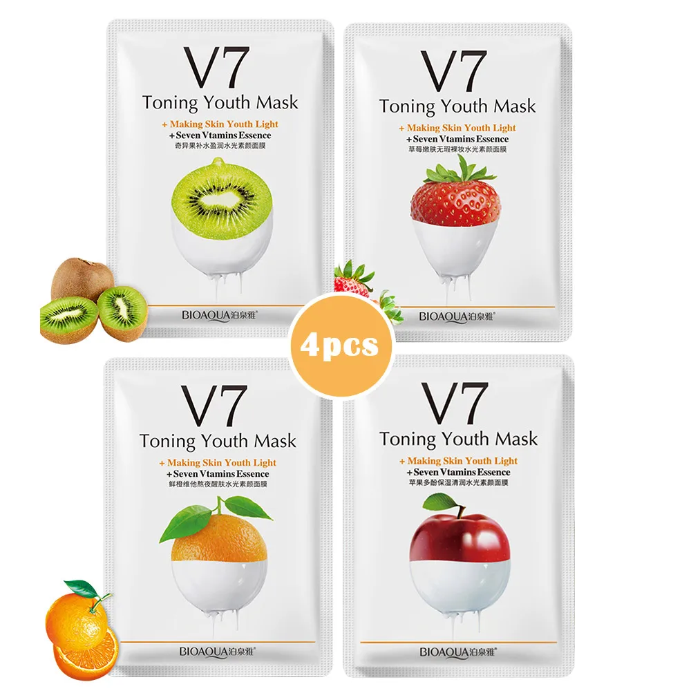 4pcs Листовая маска, экстракт улитки, маска для лица, уход за кожей, маска для лица, Отбеливающая увлажняющая маска, анти возраст, уход за кожей - Цвет: 4pcs