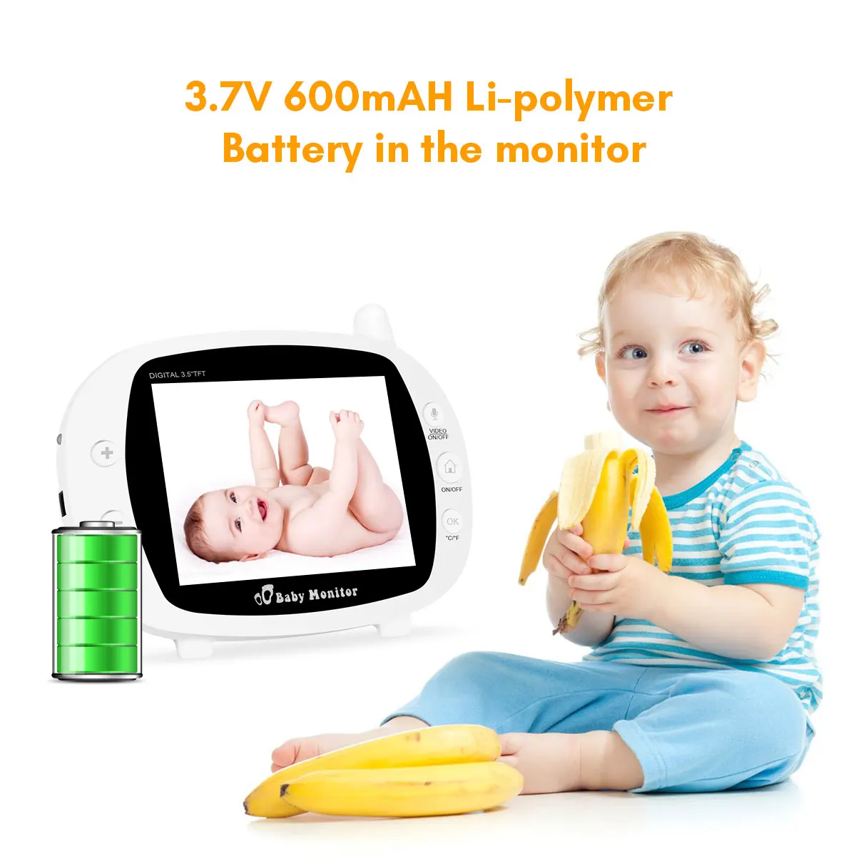 Babyphone детская камера беспроводная 3,5 дюймов ЖК-экран Аудио Видео Детский Монитор радио няня музыкальный домофон портативная камера для телефона