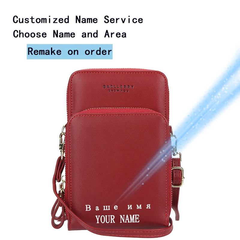 

Customized Women Messenger Bags Mini Name Engraving Quality Female Bags Phone Pocket Women Bags Fashion Small Bags For Girl