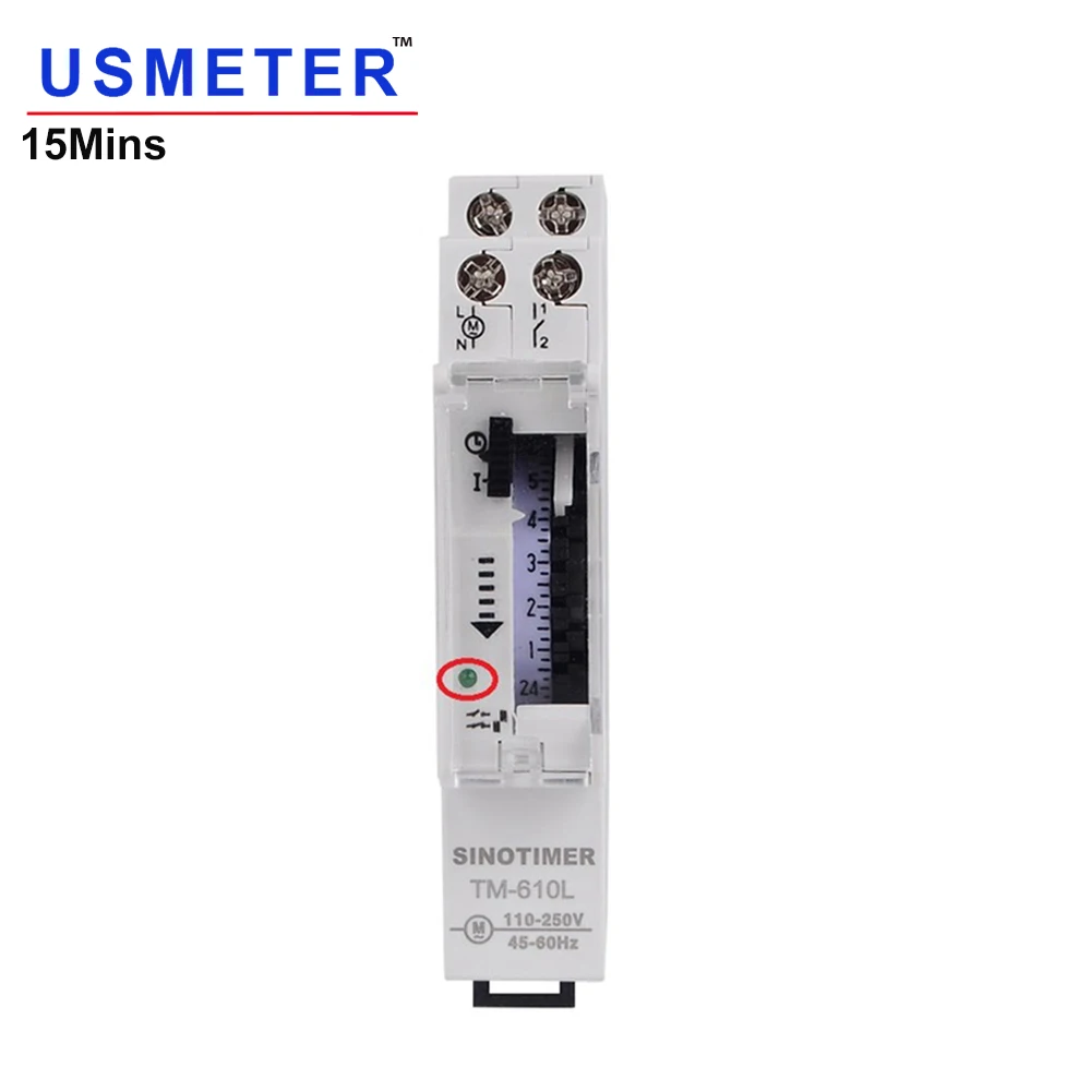 TM610L 110V 220V AC 15 минут интервал 24 часа аналоговый таймер переключатель DIN рейка