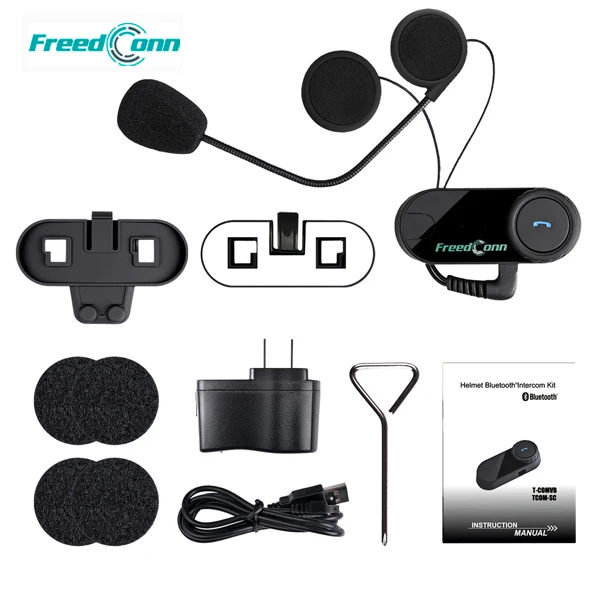 FreedConn TCOM-VB мотоциклетный шлем Bluetooth гарнитура Интерком 2-3rider 800 м-1000 м беспроводной интеркомуникадор BT коммуникатор