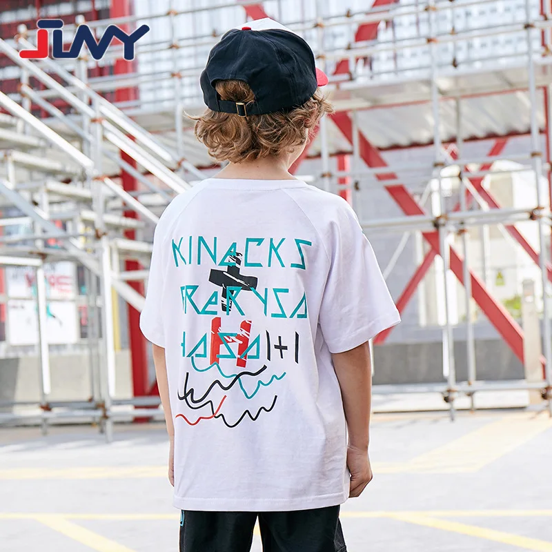 

JLNY Fashion Brand Sports Children's Wear 2021 Summer New Zhongda Children's Cotton Loose Fat Boys' Short Sleeve T-shirt