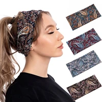 vintage yoga women turban spandex headband skincare hair scarf sports elastic band made of hair summer head scarf hotsale
