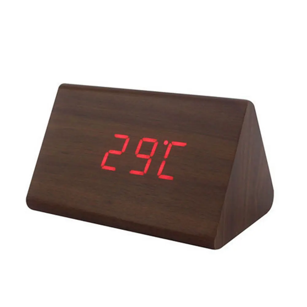 1 pc Wooden Wood Clock Modern New Version Digital Electronic Desk LED Display Time for Home Kids Bedroom Office | Дом и сад