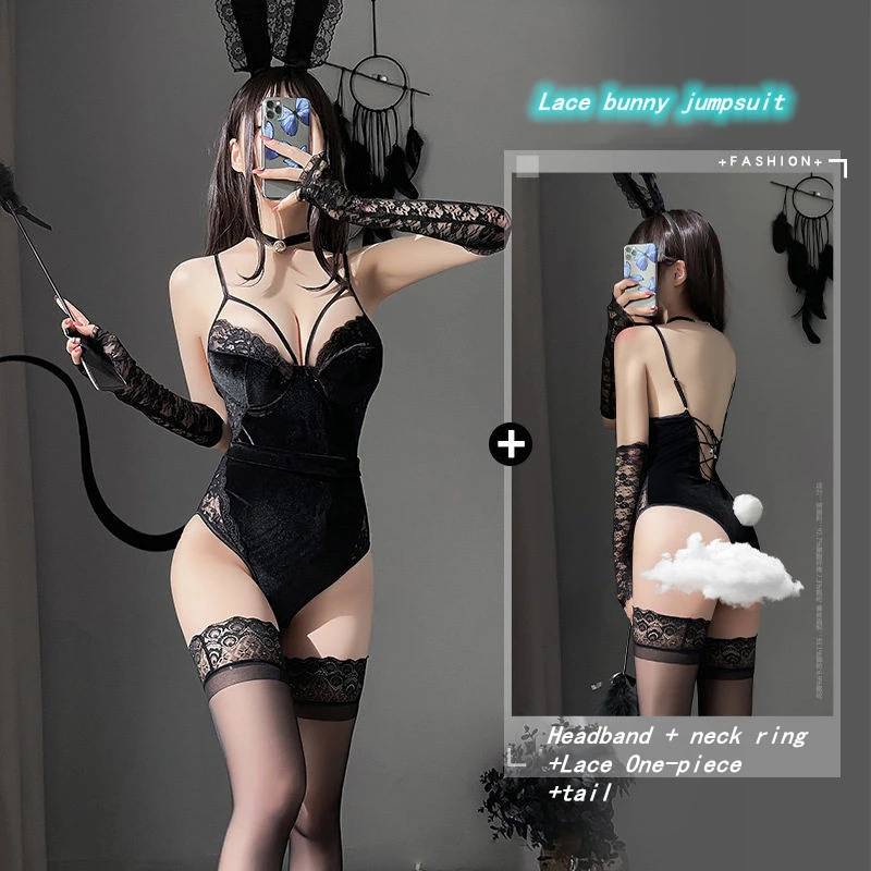

Sexy Cute Bunny Girl Faux Leather Material Rabbit Woman Set Good Quality Can Wear Out To Comic Show Kawaii Cosplay Bunny Costume