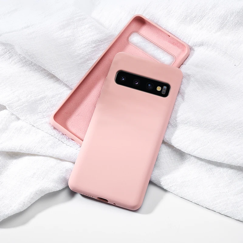 Силиконовый однотонный чехол для samsung Galaxy A10 A20E A20 A30 A40 A50 A70 M20 S8 S9 S10 Примечание 10 плюс S10e жидкости Чехлы мягкие из кожи TPU чехол