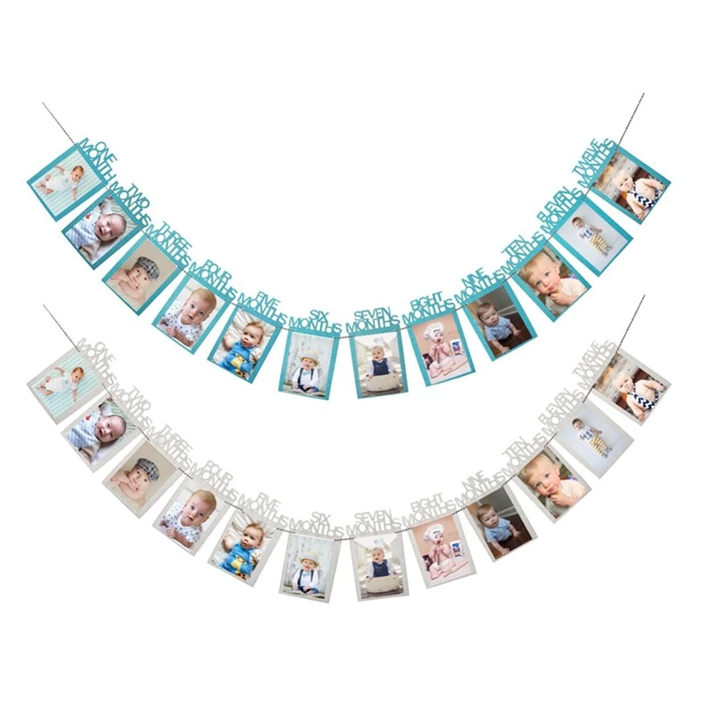Детские 12 месяцы фоторамка баннер первые декорации с днем рождения первый
