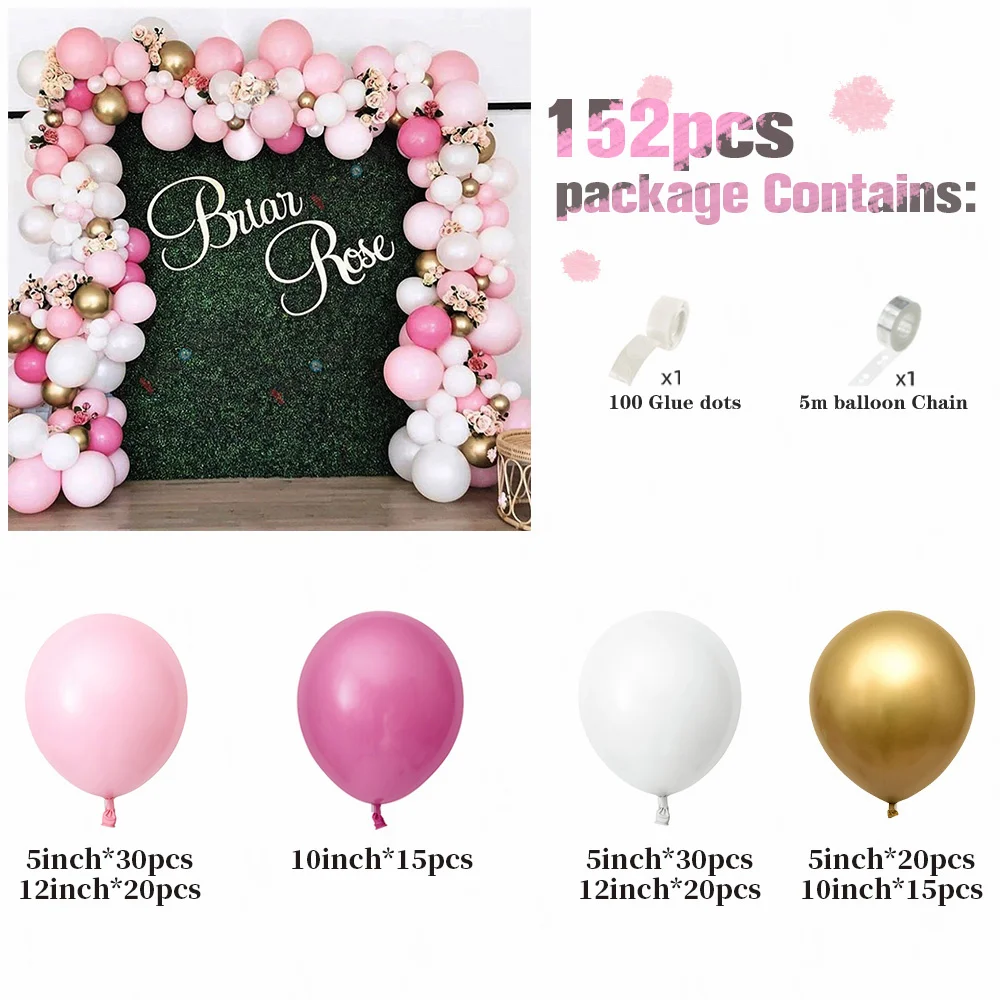 Гирлянда с розовыми воздушными шарами украшение для Дня Святого Валентина и