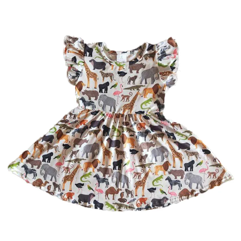 

Новинка, одежда для маленьких девочек, юбка без рукавов с принтом животных, платье для девочек на Хеллоуин