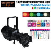 freeshipping 180w rgbw 4in1 color led profile light lcd display gobo plate 3 xlr dmx inout con 4 selectable dimming curve