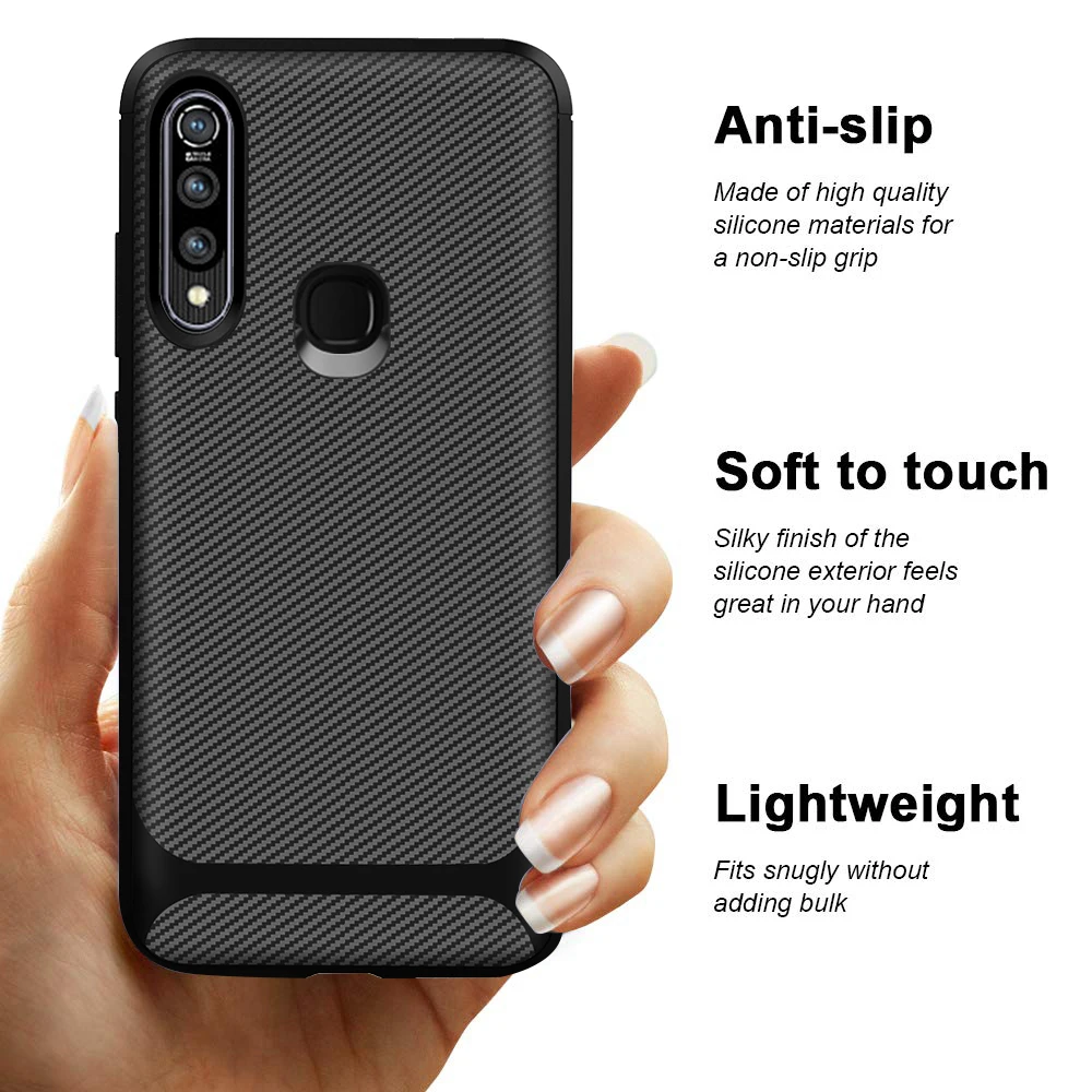 ДЛЯ Vivo X27 чехол из мягкого углеродного волокна ТПУ задняя крышка для V17 Neo бампер