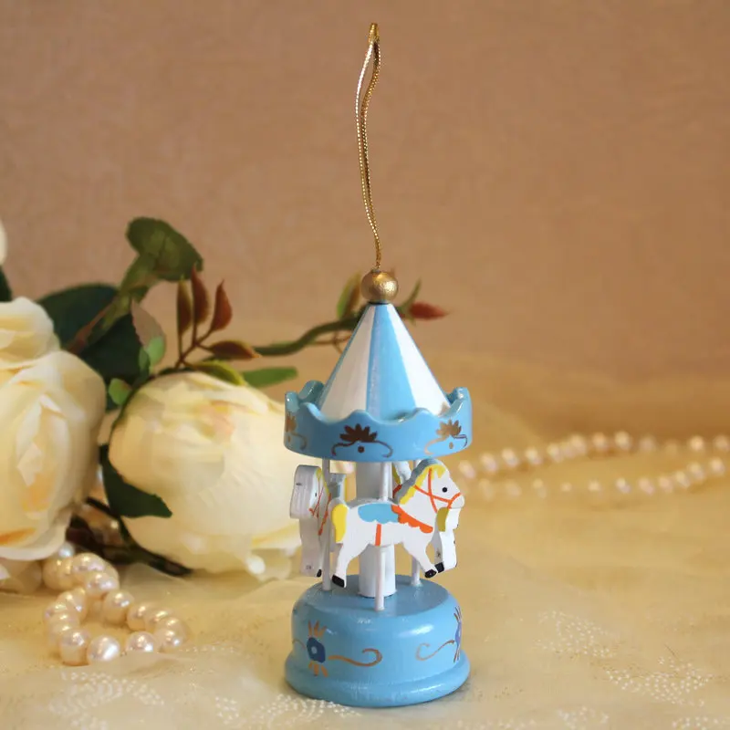 Мини-украшения деревянная подвеска в виде лошади Розовый Синий Рождественский