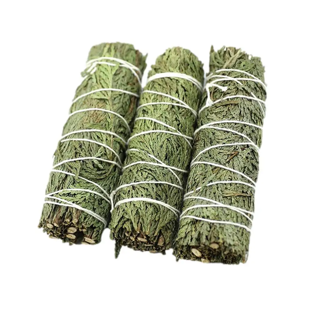 

3pcs Cedar Sage Pure Leaf Smoky Cedar Smudge Stick Organic Cedar Sage Bundles For Meditation Yoga Indoor Fragrance To Purify