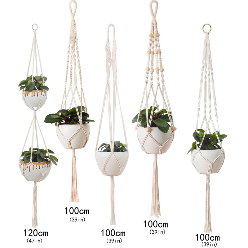 

Vintage Macrame Flowerpot Plant Holder Macrame Plant Hanger Wall Plant Holder hanging Basket Flower Basket balcony decorations