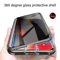 360 magnetic tempered glass privacy metal case for samsung galaxy s20 s10 s9 s8 plus coque for note 8 9 10 plus a50 a70 cover