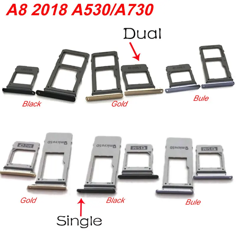 10 шт./лот для Samsung Galaxy A8 2018 A530 Sim & SD Держатель чтения карт замена одной версии с
