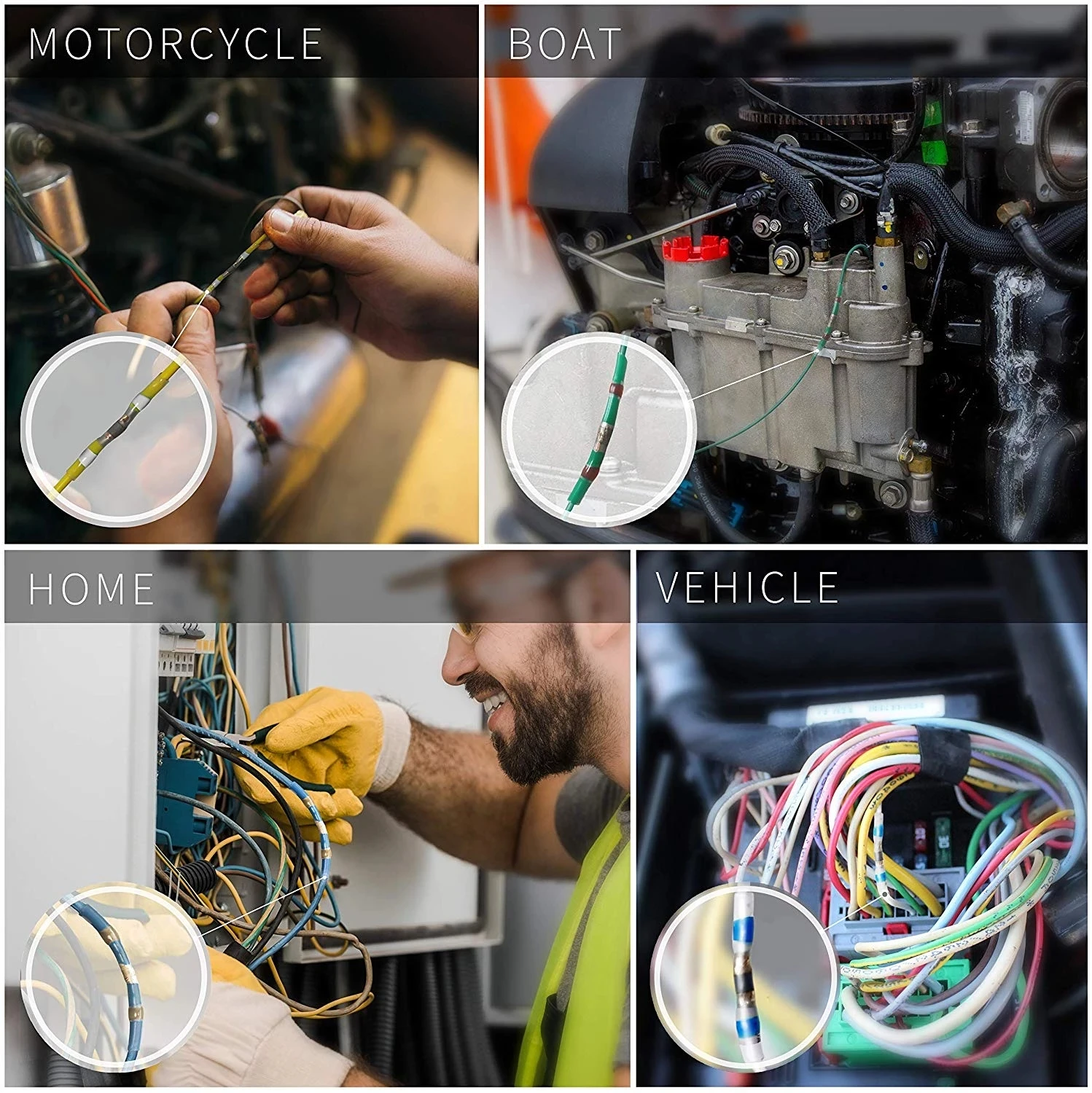 10/50PCS Thermal Shrinkage Electrical Car Wires Connector Solder Extrusion Terminals Block Cable Termination Wireway Clamping - купить по