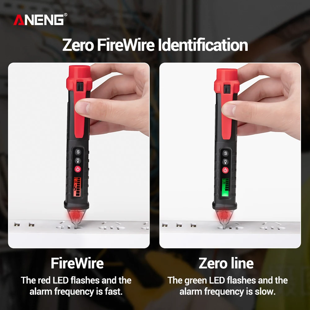 

ANENG VC1010 Digital Voltage Detectors Non-Contact Pen Tester Meter 12-1000V Volt Current Electric Test Pencil