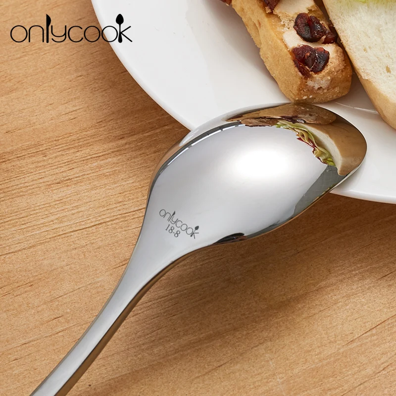 

Onlycook 304 stainless steel spoon, western food spoon, soup spoon, long handle soup spoon, public spoon, 2 PCs