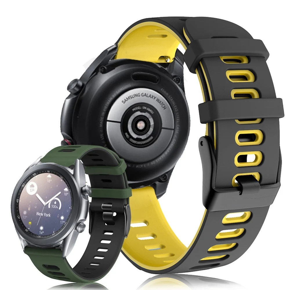 

Ремешок силиконовый для Samsung galaxy watch 3 41 мм 45 мм, спортивный браслет для наручных часов Huawei GT 2 42 мм 46 мм, 20 мм 22 мм