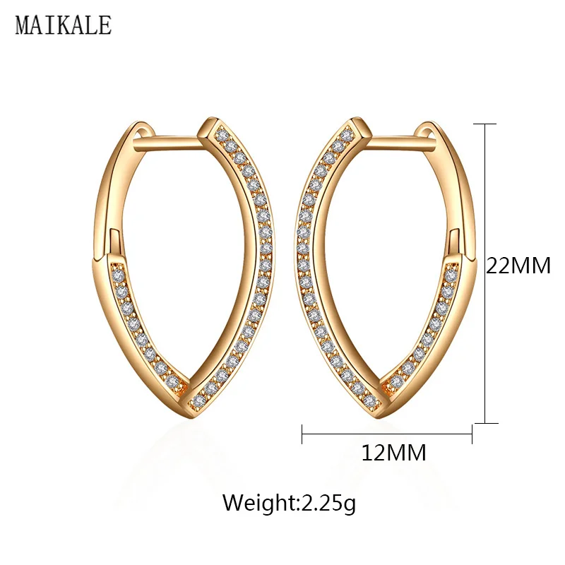 Женские серьги-гвоздики MAIKALE серьги овальной формы из сплава с фианитами