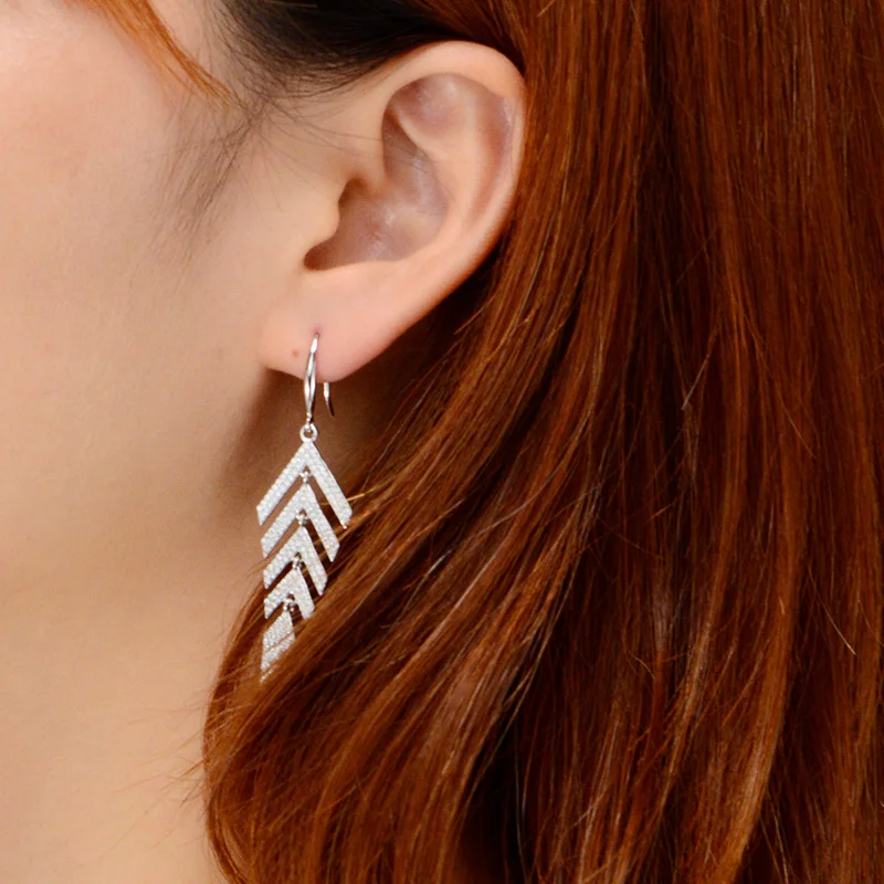 

New Arrival Jewelry 925 Sterling Silver For Women 2021 Year Gift For Friend Wedding Party Crystal Zircon Set Of Earrings