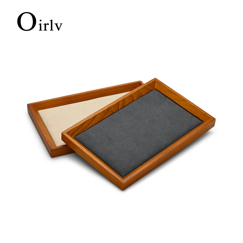 Oirlv Wooden Flat Jewelry Tray For Necklace Bracelet Earrings Watch Rectangle  Jewelry Organizer Holder Jewelry Tower