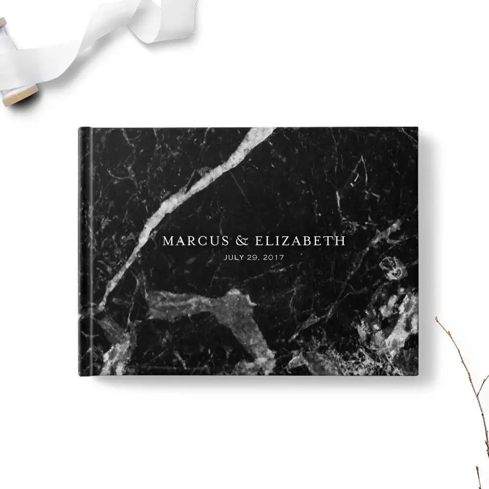 Индивидуальная мраморная Книга в твердом переплете для свадьбы настоящая