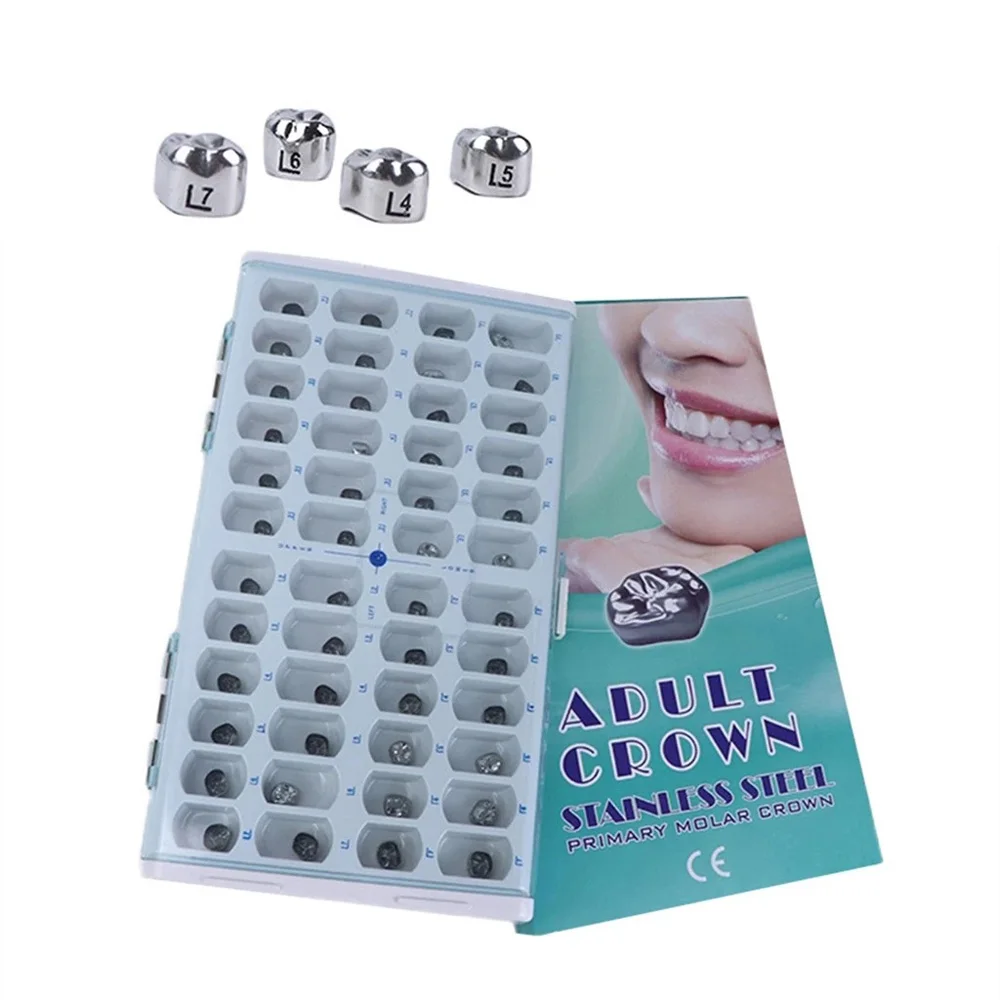 Adult Dental Teeth Crown Primary Molar Stainless Steel Pediatric First Molar Dental Crown Matrices Matrix Adult Temporary Crowns