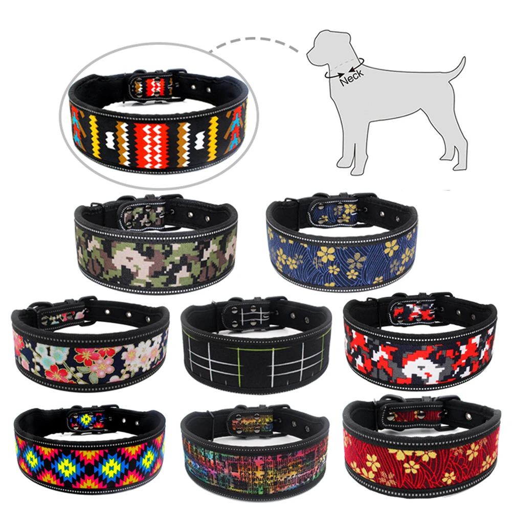 Прямая поставка светоотражающий нейлоновый ошейник для собак модный