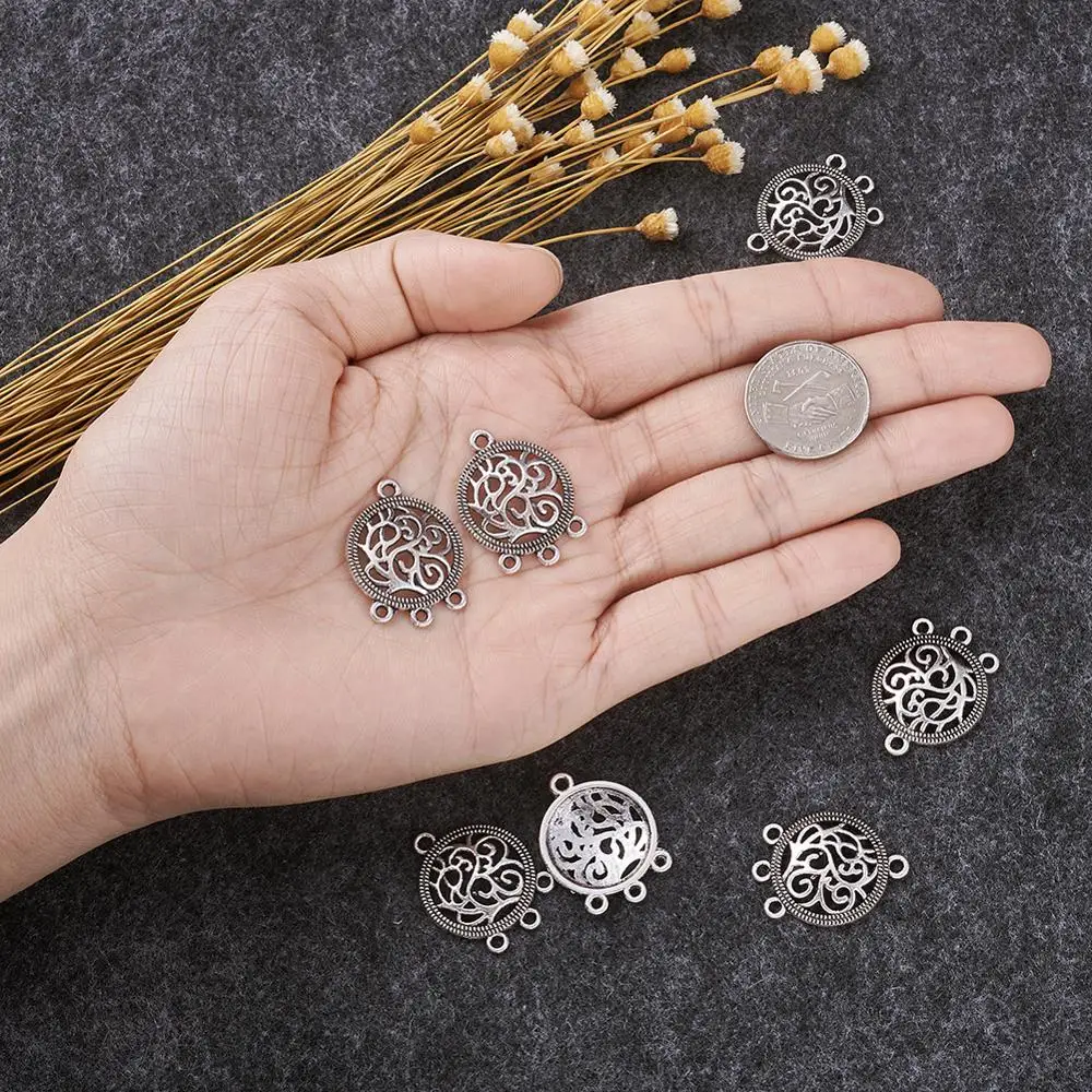 Составные звенья для люстры в тибетском стиле античного серебра изготовления