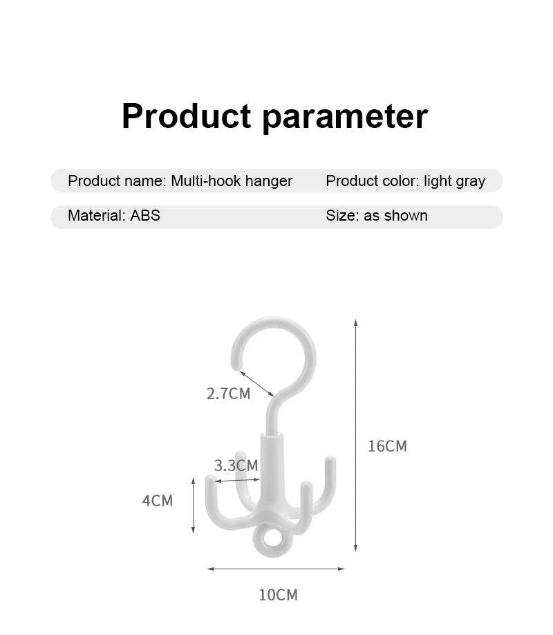 

4 Hook Plastic Handbag Clothes Ties Bag Holder Shelf Organizer 360 Degrees Rotated Belt Closet Hanger Hanging Rack Storage Hook