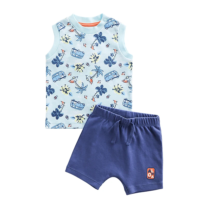 Брендовые хлопковые комплекты для малышей модная летняя одежда отдыха комплект