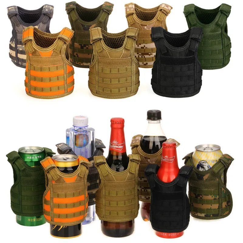 Пивные военные жилеты Molle Тактические Премиум мини миниатюрные охотничьи охладители напитков регулируемые плечевые ремни Крышка чайника