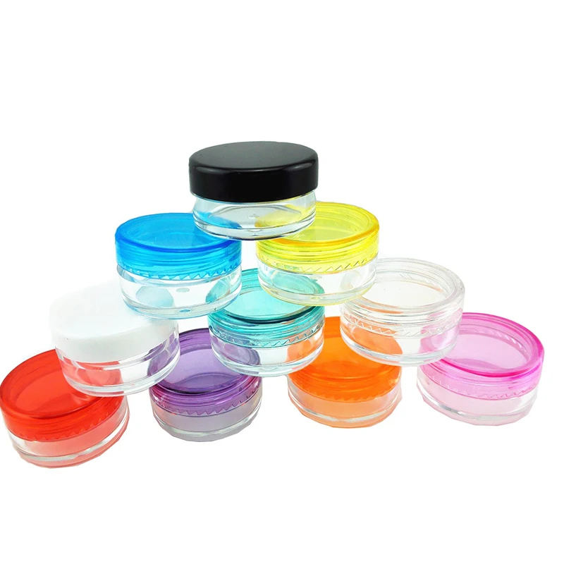 

FreeShipping 10pcs 10g empty plastic clear jar sample container transparent mini cream pot for comsetics packaging,cosmetic jar