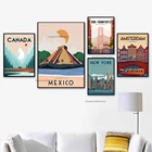 Алмазная живопись 5d сделай сам, постер для путешествий с изображением знаменитого города, с мультипликационным изображением Марокко, Амстердама, Бали, Канады, семейный декор, подарок